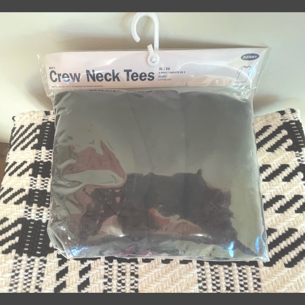 NWT Old Navy Three pack Crew neck Tee Black Mens XL